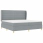 Letto con rete a doghe e materasso vidaXL - Grigio chiaro, 200x200 cm, Tessuto
