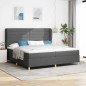 Letto Box Spring vidaXL con Materasso Grigio Scuro 200x200 cm Tessuto