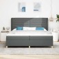 Letto Box Spring vidaXL con Materasso Grigio Scuro 200x200 cm Tessuto