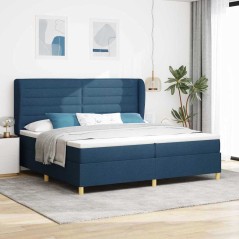 vidaXL Letto a box con materasso Blu 200x200 cm Tessuto