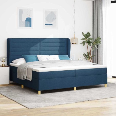 vidaXL Letto a box con materasso Blu 200x200 cm Tessuto