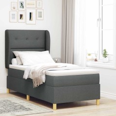 vidaXL Materasso Box Spring Grigio Scuro 80x200 cm Tessuto