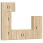 Set di Mobili Porta TV 5 pz Rovere Sonoma in Legno Multistrato