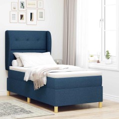Letto a Molle con Materasso vidaXL Blu 90x200 cm Tessuto