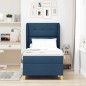 Letto a Molle con Materasso vidaXL Blu 90x200 cm Tessuto Letto a Molle con Materasso vidaXL Blu 90x200 cm Tessuto