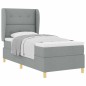 vidaXL Letto a Molle con Materasso Grigio Chiaro 100x200 cm Tessuto