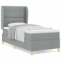 vidaXL Letto a Molle con Materasso Grigio Chiaro 100x200 cm Tessuto