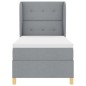 vidaXL Letto a Molle con Materasso Grigio Chiaro 100x200 cm Tessuto