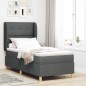 vidaXL Box Spring letto con materasso grigio scuro 100x200 cm Tessuto