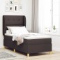 vidaXL Letto Box Spring con Materasso Marrone Scuro 100x200 cm Tessuto vidaXL Letto Box Spring con Materasso Marrone Scuro 100x200 cm Tessuto