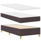 vidaXL Letto Box Spring con Materasso Marrone Scuro 100x200 cm Tessuto vidaXL Letto Box Spring con Materasso Marrone Scuro 100x200 cm Tessuto