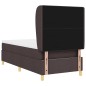 vidaXL Letto Box Spring con Materasso Marrone Scuro 100x200 cm Tessuto vidaXL Letto Box Spring con Materasso Marrone Scuro 100x200 cm Tessuto