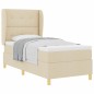 vidaXL Letto Box Spring con Materasso - Crema, 100x200 cm, Tessuto