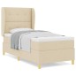 vidaXL Letto Box Spring con Materasso - Crema, 100x200 cm, Tessuto