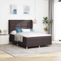 vidaXL Letto a contenitore con materasso Marrone Scuro 140x190 cm Tessuto