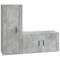 Set di Mobili Porta TV 2 pz Grigio Cemento in Legno Multistrato Set di Mobili Porta TV 2 pz Grigio Cemento in Legno Multistrato