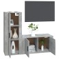 Set di Mobili Porta TV 2 pz Grigio Cemento in Legno Multistrato Set di Mobili Porta TV 2 pz Grigio Cemento in Legno Multistrato