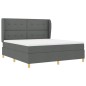 vidaXL Letto a Molle con Materasso - Grigio Scuro, 180x200 cm, Tessuto