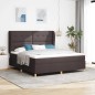 vidaXL Letto con rete a molle e materasso Marrone Scuro 180x200 cm Tessuto