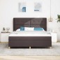 vidaXL Letto con rete a molle e materasso Marrone Scuro 180x200 cm Tessuto