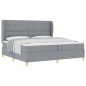 vidaXL Box Spring Bed con Materasso in Grigio Chiaro, 200x200 cm, Tessuto vidaXL Box Spring Bed con Materasso in Grigio Chiaro, 200x200 cm, Tessuto