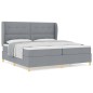 vidaXL Box Spring Bed con Materasso in Grigio Chiaro, 200x200 cm, Tessuto vidaXL Box Spring Bed con Materasso in Grigio Chiaro, 200x200 cm, Tessuto