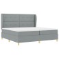 vidaXL Box Spring Bed con Materasso in Grigio Chiaro, 200x200 cm, Tessuto vidaXL Box Spring Bed con Materasso in Grigio Chiaro, 200x200 cm, Tessuto
