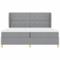 vidaXL Box Spring Bed con Materasso in Grigio Chiaro, 200x200 cm, Tessuto vidaXL Box Spring Bed con Materasso in Grigio Chiaro, 200x200 cm, Tessuto
