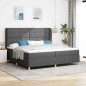 vidaXL Letto a Molle con Materasso Grigio Scuro 200x200 cm in Tessuto vidaXL Letto a Molle con Materasso Grigio Scuro 200x200 cm in Tessuto