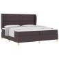 Letto a Box Spring con Materasso - Marrone Scuro, 200x200 cm, Tessuto