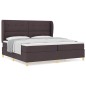 Letto a Box Spring con Materasso - Marrone Scuro, 200x200 cm, Tessuto