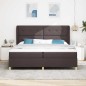 Letto a Box Spring con Materasso - Marrone Scuro, 200x200 cm, Tessuto