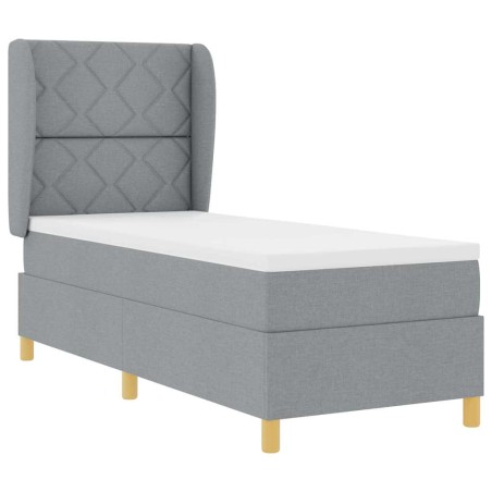 vidaXL Letto a Box con Materasso Grigio Chiaro 80x200 cm Tessuto