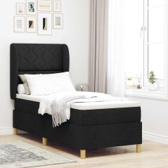 vidaXL Letto Box con Materasso Nero 80x200 cm Tessuto
