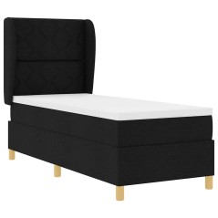 vidaXL Letto Box con Materasso Nero 80x200 cm Tessuto
