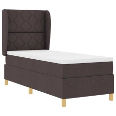Letto a Box Spring con Materasso vidaXL Marrone Scuro 80x200 cm Tessuto