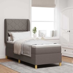 vidaXL Letto Box Spring con Materasso Tortora 80x200 cm Tessuto