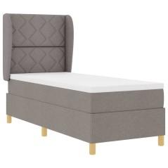 vidaXL Letto Box Spring con Materasso Tortora 80x200 cm Tessuto