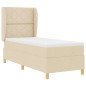 vidaXL Letto con Rete a Molle e Materasso Crema 80x200 cm Tessuto