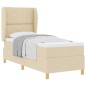 vidaXL Letto con Rete a Molle e Materasso Crema 80x200 cm Tessuto