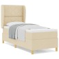 vidaXL Letto con Rete a Molle e Materasso Crema 80x200 cm Tessuto