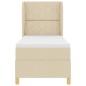 vidaXL Letto con Rete a Molle e Materasso Crema 80x200 cm Tessuto