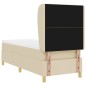 vidaXL Letto con Rete a Molle e Materasso Crema 80x200 cm Tessuto
