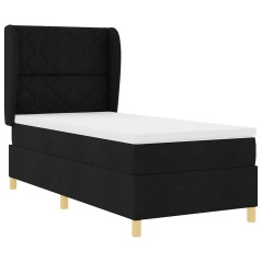vidaXL Letto Box Spring con Materasso Nero 90x190 cm in Tessuto
