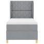 letto Box Spring vidaXL con materasso - Grigio chiaro - 90x200 cm in tessuto letto Box Spring vidaXL con materasso - Grigio chiaro - 90x200 cm in tessuto