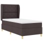 vidaXL Letto Box Spring con Materasso - Marrone Scuro, 90x200 cm, Tessuto vidaXL Letto Box Spring con Materasso - Marrone Scuro, 90x200 cm, Tessuto