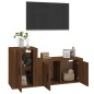 Set Mobili Porta TV 2 pz Rovere Marrone in Legno Multistrato Set Mobili Porta TV 2 pz Rovere Marrone in Legno Multistrato