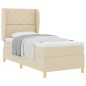 vidaXL Letto a Box Con Materasso Crema 90x200 cm Tessuto vidaXL Letto a Box Con Materasso Crema 90x200 cm Tessuto