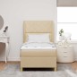 vidaXL Letto a Box Con Materasso Crema 90x200 cm Tessuto vidaXL Letto a Box Con Materasso Crema 90x200 cm Tessuto