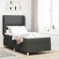 Letto con Box Spring e Materasso vidaXL Grigio Scuro 100x200 cm Tessuto Letto con Box Spring e Materasso vidaXL Grigio Scuro 100x200 cm Tessuto